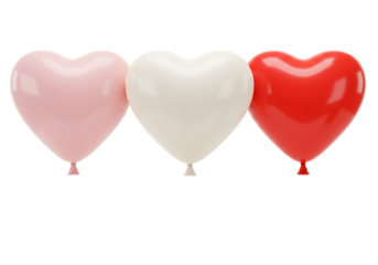 Heart shaped balloons pink white red romantic decoration