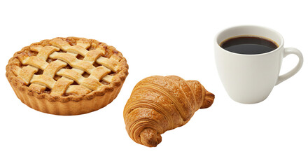Apple pie croissant coffee breakfast pastry bakery food