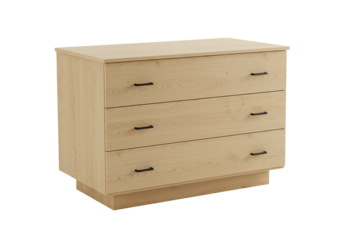 Three drawer wooden chest of drawers light wood modern design furniture home decor