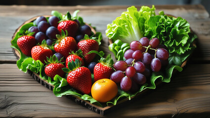 Heart shape arrangement of colorfu