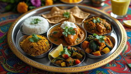 Indian thali plate made of stainless