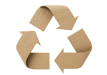 Cardboard recycling symbol eco friendly arrows design for sustainability and reuse