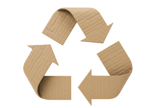 Cardboard recycling symbol eco friendly arrows design for sustainability and reuse - Powered by Adobe