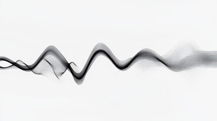 Abstract Wave-like Lines on White Background