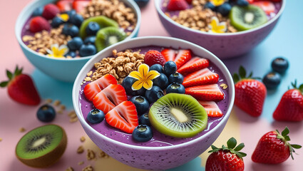 Vibrant and colorful bowls