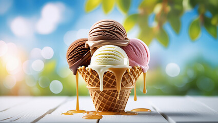A colorful and vibrant image of  ice creem