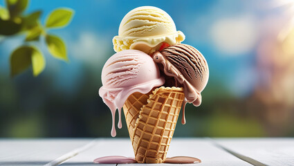 A colorful and vibrant image of three roun