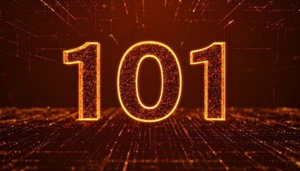 Abstract digital display of the number 101