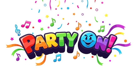 Naklejka premium Colorful, cartoonish text 