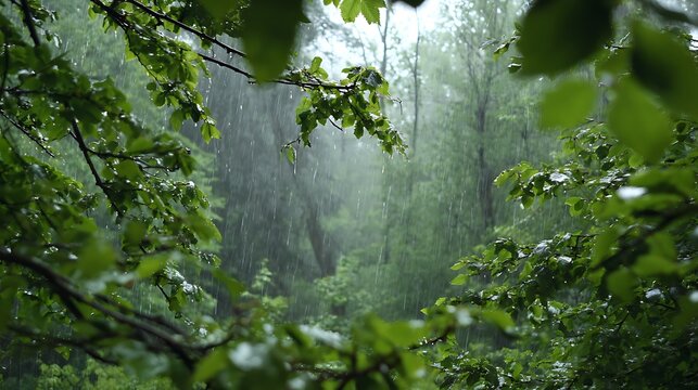 Raindrops Dripping from the Eaves of a Wooden House / 木造家屋の軒から滴る雨だれ