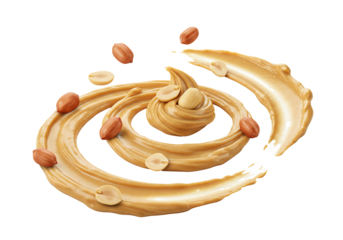 Peanut butter swirl with peanuts food photography image