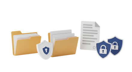 Data security digital files and folders with padlock protection