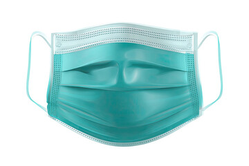 Teal face mask, front view (1)