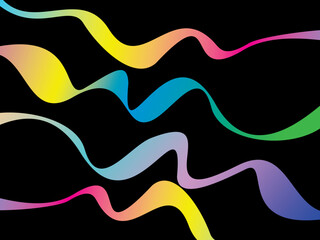 Abstract vector background with colorful dynamic flowing wave pattern, suitable for modern digital art and design projects.