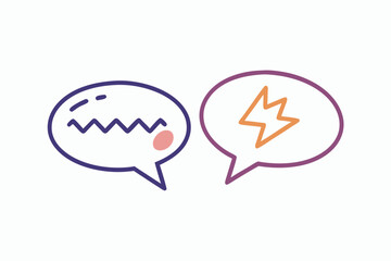 doodle oval message bubble sketchy zig zag edged hand drawn