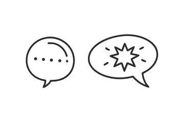 Sketchy ellipse speech balloon doodle starburst hand drawn cartoon