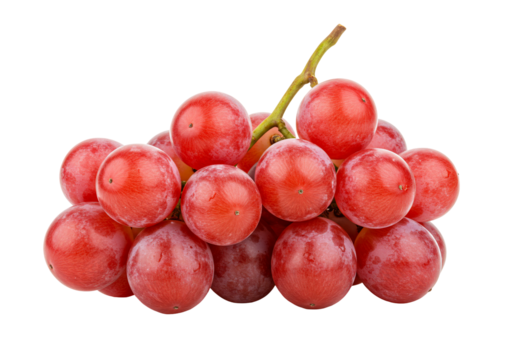 Red grapes bunch isolated on transparent background - Powered by Adobe