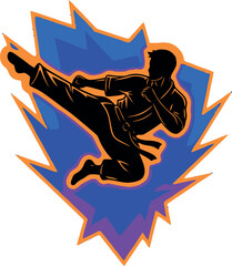 Dynamic Silhouette Capturing the Essence of Martial Arts with Explosive Movement and Power