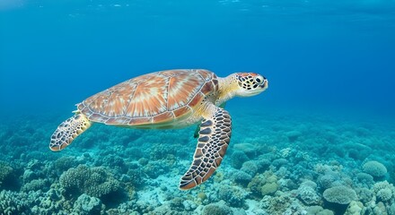 Obraz premium Sea Turtle Underwater