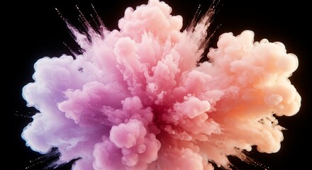 Obraz premium Explosion of Pastel Powder Cloud on Black Background