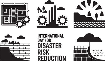 International Day for Disaster Risk Reduction Awareness Vector Illustration