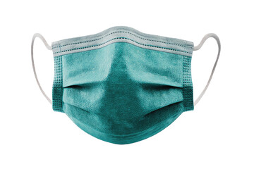 Teal face mask, front view