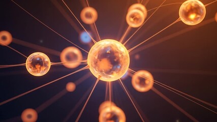 Abstract futuristic network with interconnected nodes, illustrating science and technology, demonstrating connectivity and innovation in a visually engaging manner - Powered by Adobe