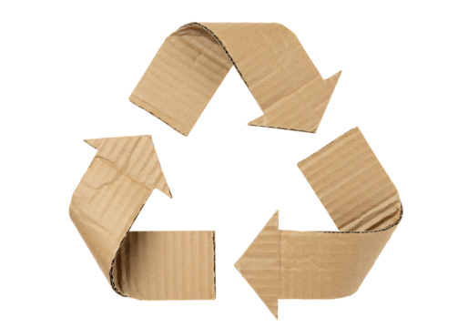 Cardboard recycling symbol arrows ecology conservation environmentalism
