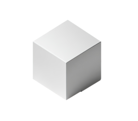 A single, solid, white cube, isometric view.  It's simple, clean, and three-dimensional