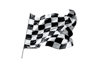 Fototapeta premium Checkered racing flag billowing in the wind (4)