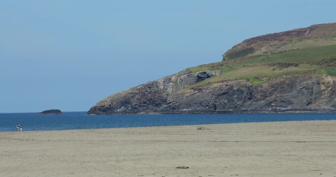 Looking northeast over Newport sands to the headland of The bennet at parrog