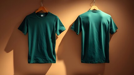 Minimalist forest green t-shirt mockup	