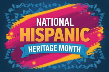 Obraz premium Vibrant brush stroke design for national hispanic heritage month with ribbon banner