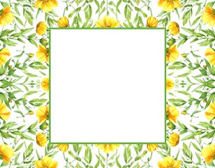 Obraz premium Watercolor floral frame