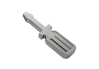 3D Illustration Of Silver Screwdriver Isolated On Transparent Background