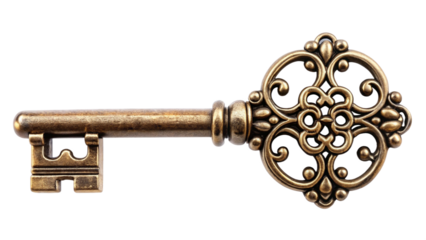 antique keys isolated on white