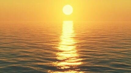 Beautiful sunset over calm ocean water reflecting golden light with warm hues and peaceful atmosphere du twilight