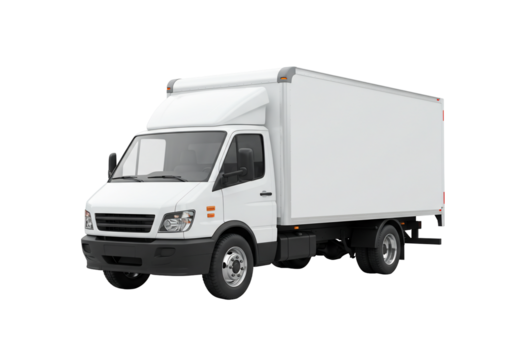 White delivery truck on transparent background transportation and logistics