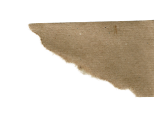 Crumped Brown Paper with Turn Edges Isolated