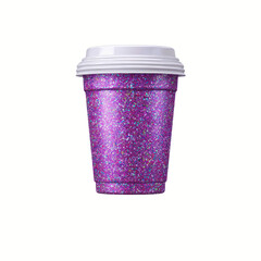 Sparkling Purple Glitter Disposable Coffee Cup