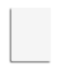 Realistic A4 blank paper page with shadow on a transparent background.