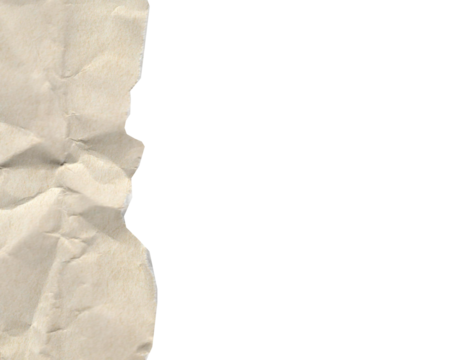 Crumped Brown Paper with Turn Edges Isolated