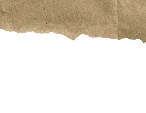 Crumped Brown Paper with Turn Edges Isolated