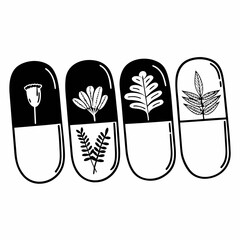 vector illustration of shaped designs leaves flower