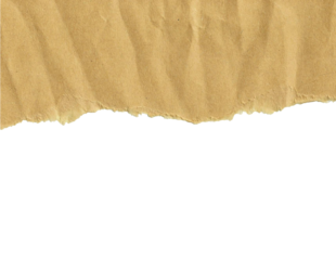 Crumped Brown Paper with Turn Edges Isolated