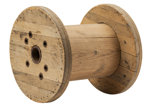 Wooden spool cable reel wire rustic vintage industrial background texture