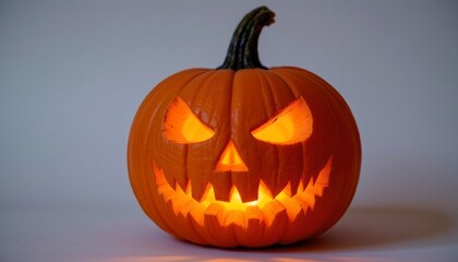 Obraz premium Glowing Jackolantern with Spooky Halloween Atmosphere