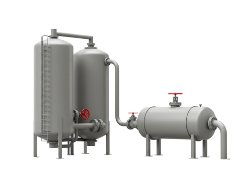 Industrial pressure vessels and piping system 3 d model engineering manufacturing technology - Powered by Adobe