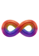 3D Render Of A Colorful Infinity Symbol With Transparent Background