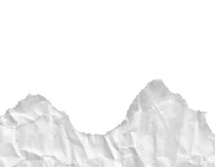 Crumped White Paper with Turn Edges Isolated